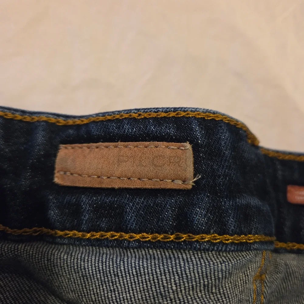Pilcro Straight Leg High Waist Jeans Ankle Slit, Size 29, Dark Wash Denim